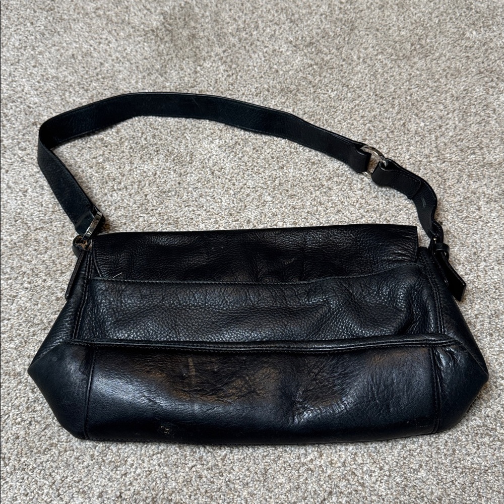 MILA PAOLI Classic Black Fine Leather Shoulder Bag Made In Italy - Picture 6 of 13